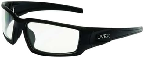 Uvex Hypershock Safety Glasses, Black Frame with Clear Lens & HydroShield Anti-Fog Coating (S2940HS)