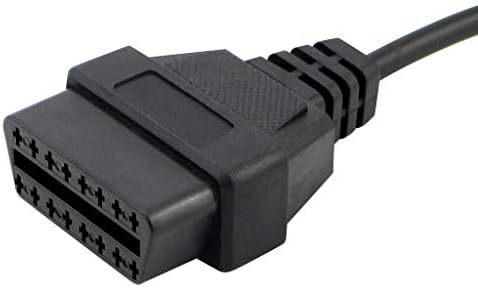 1M/3.3ft Car OBD2 Vehicle ECU Emergency Power Supply Cable Car Memory Save Any 12V DC Power Source with Cigarette Lighter to OBD Female Connector Cable Adapter Black (Pack of 5)