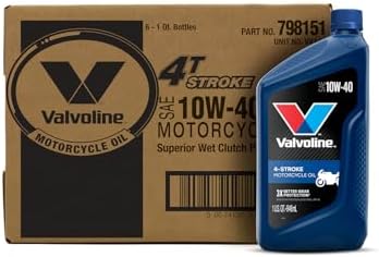 Valvoline 4-Stroke Motorcycle SAE 10W-40 Motor Oil 1 QT, Case of 6