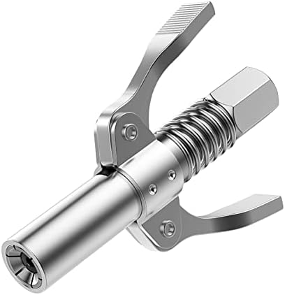 Grease Gun Coupler Grease Gun Tip Quick Lock and Release Lube Grease Gun Fittings Dual Handle Grease Nozzle Coupler Upgraded to 12000 PSI,Compatible with All Grease Guns 1/8" NPT Ends Accessories