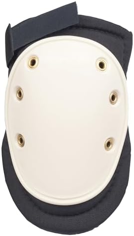 ALTA 50400 AltaFLEX Knee Protector Pad, Black Cordura Nylon Fabric, AltaGrip Fastening, Hard Cap, Long, White