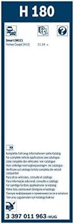BOSCH H180 Original Equipment Specialty Rear Wiper Blade; Designed for Direct Replacement of OEM Production Specifications - 7" (Single)
