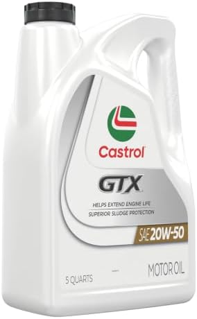 Castrol GTX 20W-50 Conventional Motor Oil, 5 Quarts