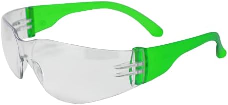 BISON LIFE Clear/Green Safety Glasses for Men & Women, ANSI Z87.1, 144 Pack