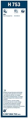 BOSCH H753 Original Equipment Specialty Rear Wiper Blade; Designed for Direct Replacement of OEM Production Specifications - 15" (Single)