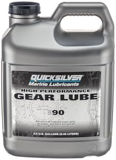 Quicksilver High Performance SAE 90 Gear Lube for Mercury Outboards and MerCruiser Sterndrives, 2.5 Gallon