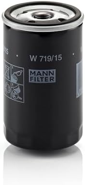 Mann Filter W 719/15 Spin-On Oil Filter Replacement Compatible With BMW 325e (1984-1987), 325i (1987-1991), 325is (1987-1991), 325ix (1988-1991), 528e (1982-1988)