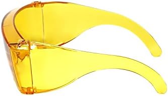 Calabria 3000 Fitover Safety Glasses with Uni-Lens – [Yellow] Wrap Around Eye Protection | Anti-Fog Scratch Resistant | Protective Eyewear