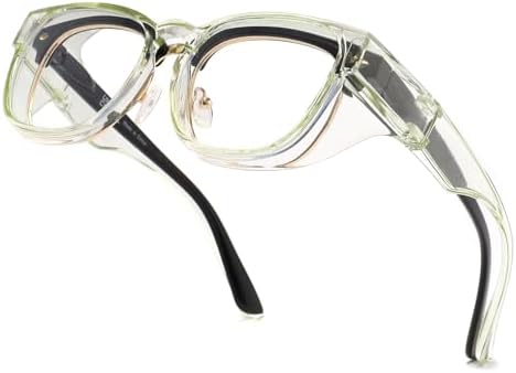 Alsenor Safety Glasses Anti Fog Goggles Fit Over Prescription Eyewear Blue Light Blocking Oversized Eyeglasses For Men Women (Oversized-Jade)