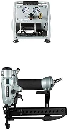 Bundle of Metabo HPT Quiet Air Compressor | 125 PSI | 1 Gallon | EC28M + Metabo HPT Pro Finish Stapler | N3804A5