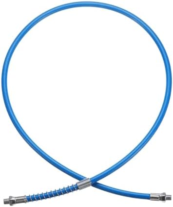 HARFINGTON Grease Gun Hose 47.6" 10000 PSI Spring Flex High Pressure Quick Release Grease Replacement with Coupler 1/8" NPT Threads for Grease Gun, Blue