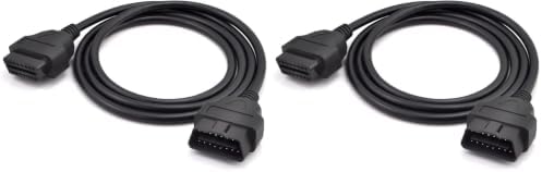 iKKEGOL 5ft 150cm 1.5M OBD-II OBD2 16 Pin Auto Car Male to Female Extension Cable Diagnostic Extender Cord Adapter (Pack of 2)