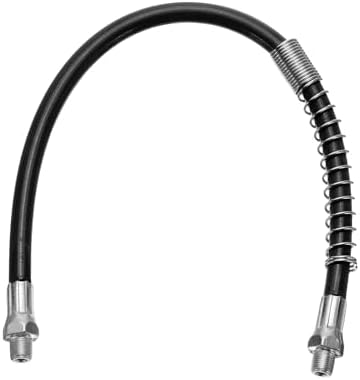 HARFINGTON Grease Gun Hose 15.7" 10000 PSI Spring Flex High Pressure Quick Release Grease Replacement with Coupler 1/8" NPT Threads for Grease Gun, Black