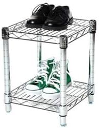 Shelving Inc. 12" d x 12" w Chrome Wire Shelving with 2 Tier Shelves, Weight Capacity 800lbs Per Shelf