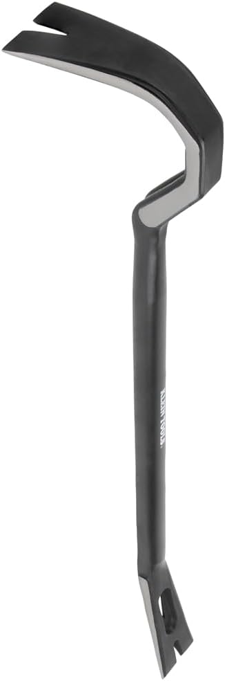 Klein Tools 66095 24-Inch Gooseneck Wrecking Bar and Nail Puller, Heavy Duty Forged Carbon Steel, Pry Bar for Demolition