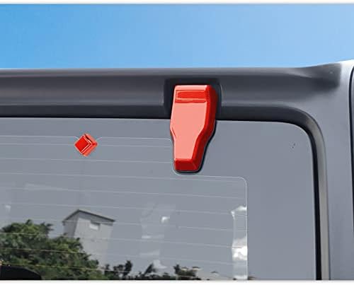 Rear Tail Door Window Hinge & Rain Wiper Nozzle Decorative Cover Fit for 2018-2026 Jeep Wrangler JL JLU(Red)
