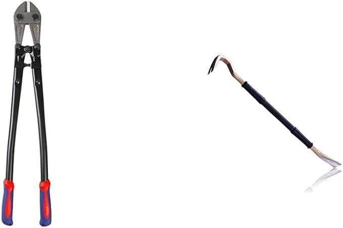 WORKPRO W017007A Bolt Cutter, Bi-Material Handle with Soft Rubber Grip, 30" & Spec Ops SPEC-D30PRY Tools 30" Wrecking Crowbar, Pry Bar Ends with Teardrop Nail Puller, High-Carbon Steel