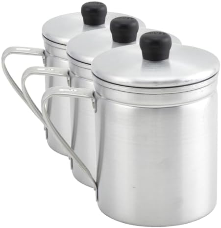 IMUSA USA 1.5 Quart Aluminum Grease Dispenser, Silver (Pack of 3)
