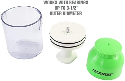 OEMTOOLS 26540 Bearing Packer, Wheel Bearing Grease Packer Without the Mess, Works with Bearings Up to 3-1/2 Inch Diameter, Transparent Grease Cup, Portable Shop Tool