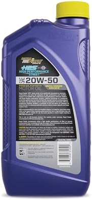Royal Purple (36250-6PK HPS 20W-50 Synthetic Motor Oil with Synerlec Additive Technology - 1 Quart, (Case of 6)