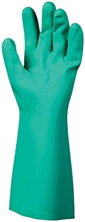 SHOWA Nitrile Gloves Large | Chemical Resistant | Unlined | 13 Inches Length | 12 Pairs, Pack of 12