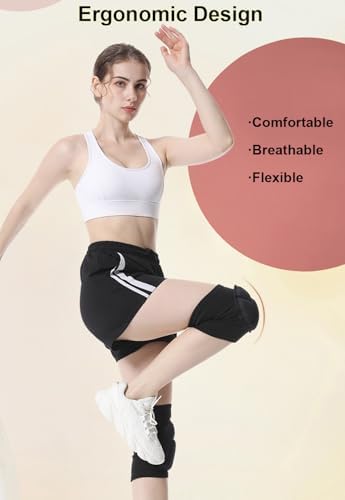 SUJAYU Knee Pads for Women Men, Volleyball Knee Pads for Women Wrestling Knee Pads Wrestling Gear, Crash Pad Snowboarding Gear Knee Protector Soft Knee Pad for Work (Small)