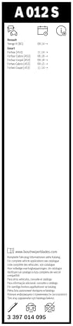 BOSCH 3397014095 AeroTwin Wiper Blade Combo Pack - Set of 2 (20" & 14")