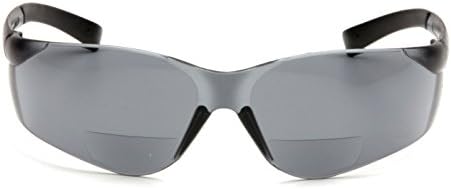 Pyramex S2520R15 Ztek Safety Glasses 1.5 Bifocal Reader Gray Lens Gray Frame ANSI Z87+