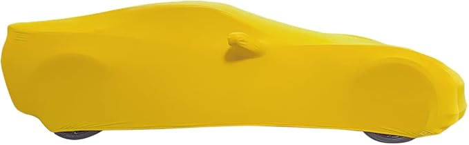 C7 Corvette Indoor Car Cover - Custom Fit Ultraguard Stretch Satin Dust Proof, High End with Storage Bag for 2014-2019 Stingray, Z51, Z06, Grand Sport Corvettes (Yellow)