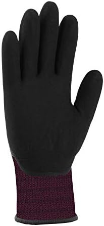 Carhartt Womens Thermal Full Coverage Nitrile Grip Glove, Deep Wine, L