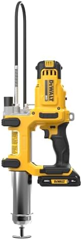 DEWALT Grease Gun 20V MAX, 10,000 PSI Variable 2-Speed Cordless Grease Gun, Oil Resistant Battery and Charger Included, 47 Inch Hose, LED Light and Kit Box (DCGG581GD1)