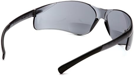 Pyramex S2520R25 Ztek Safety Glasses 2.5 Bifocal Reader Gray Lens Gray Frame ANSI Z87+