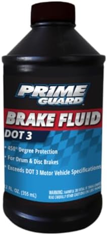 Prime Guard Dot 3 Brake Fluid - 12 Ounce (Pack of 12)