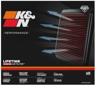 K&N High-Flow Original Lifetime Engine Air Filter: Increase Power: Premium, Washable: Compatible with 1990-1996 Chevrolet/Pontiac: Corvette, ZR1, Firebird, 33-2035