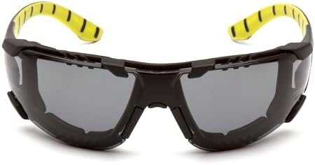 Pyramex Endeavor Plus Safety Glass Black/Gray Frame With Foam Padding Clear H2MAX Anti-fog Lens