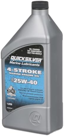 Quicksilver 4-Stroke Oil Change Kit – for Mercury Outboard Engines – 15, 20, 25, 30, 40, 50, 60, 75, 90, 115, 150, 175, 200, 225, 250, 300, 350, 400 HP