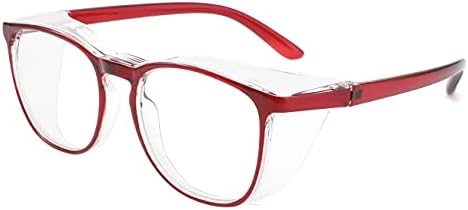 Alsenor Safety Glasses Anti Fog Goggles Protective Eyewear Blue Light Blocking Anti Dust UV Protection Glasses For Men Women (Red)