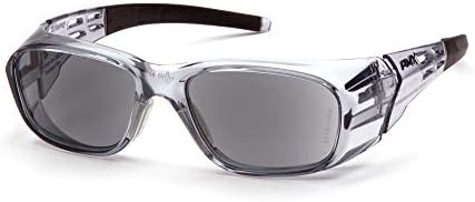 Pyramex Emerge Plus Readers Safety Glass Gray Frame Clear Full Reader 1.5 Diopter Lens