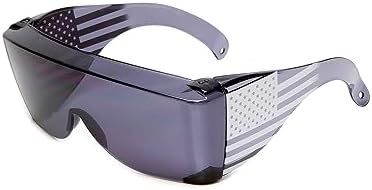 Calabria 3000 Fitover Safety Glasses with Uni-Lens – [Smoke Grey USA] Wrap Around Eye Protection | Anti-Fog Scratch Resistant | Protective Eyewear