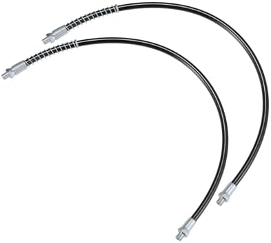 2 Pcs 31 Inch Universal 1/8" NPT Grease Gun Flex Hose - Trailer Flex Grease Hose Extension Non-Slip - Metal Black Automotive Parts