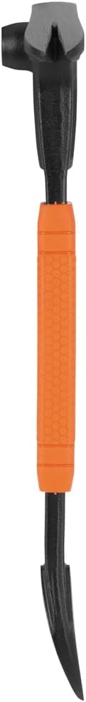 Klein Tools 66091 Nail Puller with Integrated Dimpler, Heavy-Duty Carbon Steel Cats Paw Pry Bar, 8-Inch