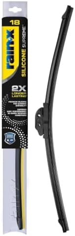 RainX Silicone Supreme Windshield Wiper Blade 18" - Heavy Duty Silicone Squeegee, Extreme Weather Resistance & All-Season Performance, Streak-Free Beam Technology, Quick Install (Pack of 1)