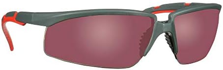 3M Safety Glasses, Solus 2000, Red Mirror Lens, Gray/Red Frame