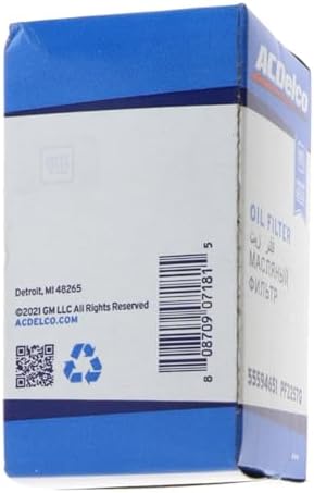 ACDelco GM Original Equipment PF2257G (55594651) Engine Oil Filter and Cap Seal (O-Ring) (Use with Cap Marked HENGST) (Pack of 2)