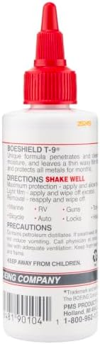 Boeshield T-9® Bicycle Chain Lube, Waterproof Wax-Based Dry Chain Lubricant & Rust Protection, 4 oz Drip Bottle, Pack of 2
