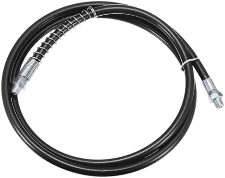 HARFINGTON Grease Gun Hose 59" 10000 PSI Spring Flex High Pressure Quick Release Grease Replacement with Coupler 1/8" NPT Threads for Grease Gun, Black