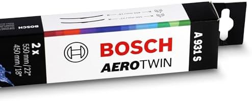 BOSCH 3397118931 AeroTwin Wiper Blades - Set of 2 (22"& 18") Side Lock 22mm