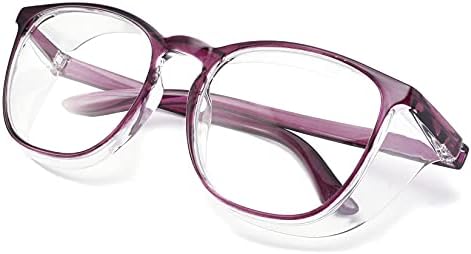 Alsenor Safety Glasses Anti Fog Goggles Protective Eyewear Blue Light Blocking Anti Dust UV Protection Glasses For Men Women (New-Purple)