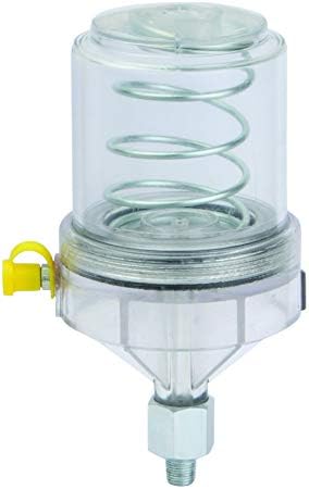 PROLUBE 1 oz Automatic Grease Feeder for Bearings, Constant 1-2 PSI Spring System, Clear Dome Visual Inspection, 1/8" NPT, 3 Springs Included, Reusable (47720)