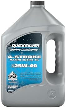 Quicksilver 25W-40 4-Stroke Marine Engine Oil for Outboards, 1 Gallon